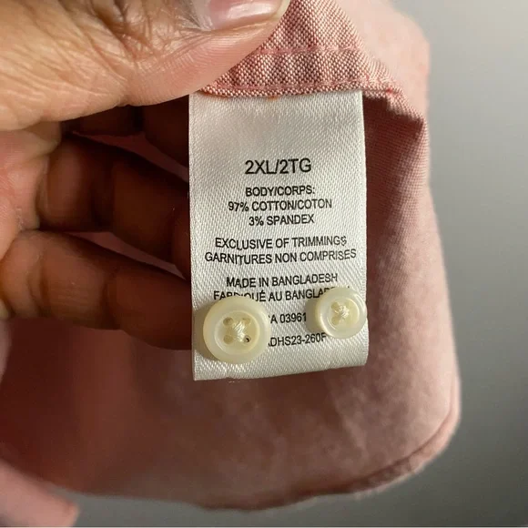 Denver Hayes Men's Salmon Modern Fit Long Sleeve Button-Down Shirt - Picture 6 of 8